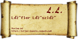 Löfler László névjegykártya